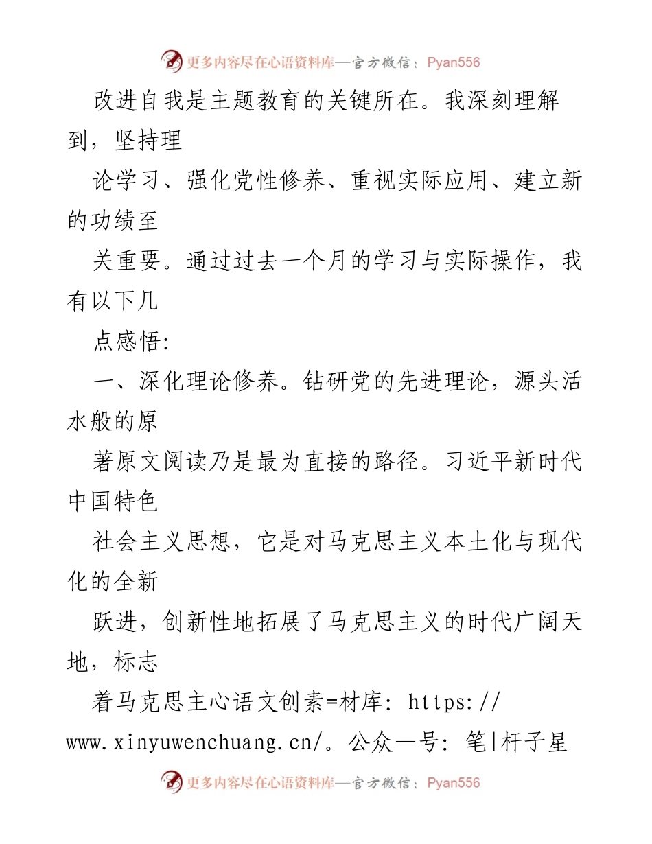 [心得体会] 主题教育 - 深化习近平新时代中国特色社会主义思想的学习与实践_3.docx_第2页