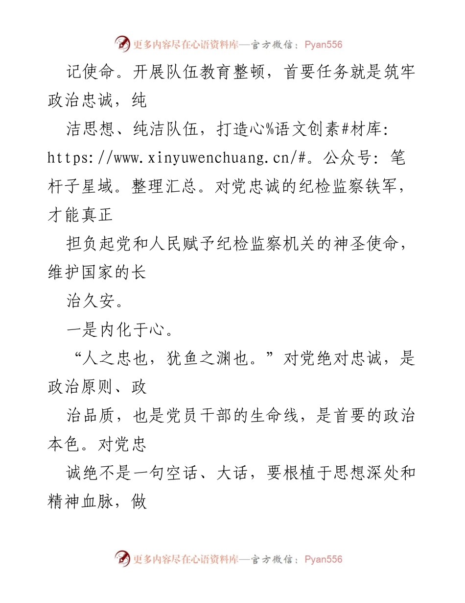 [心得体会] 纪检监察干部队伍教育整顿 - 坚守政治忠诚，铸就纪检铁军.docx_第2页
