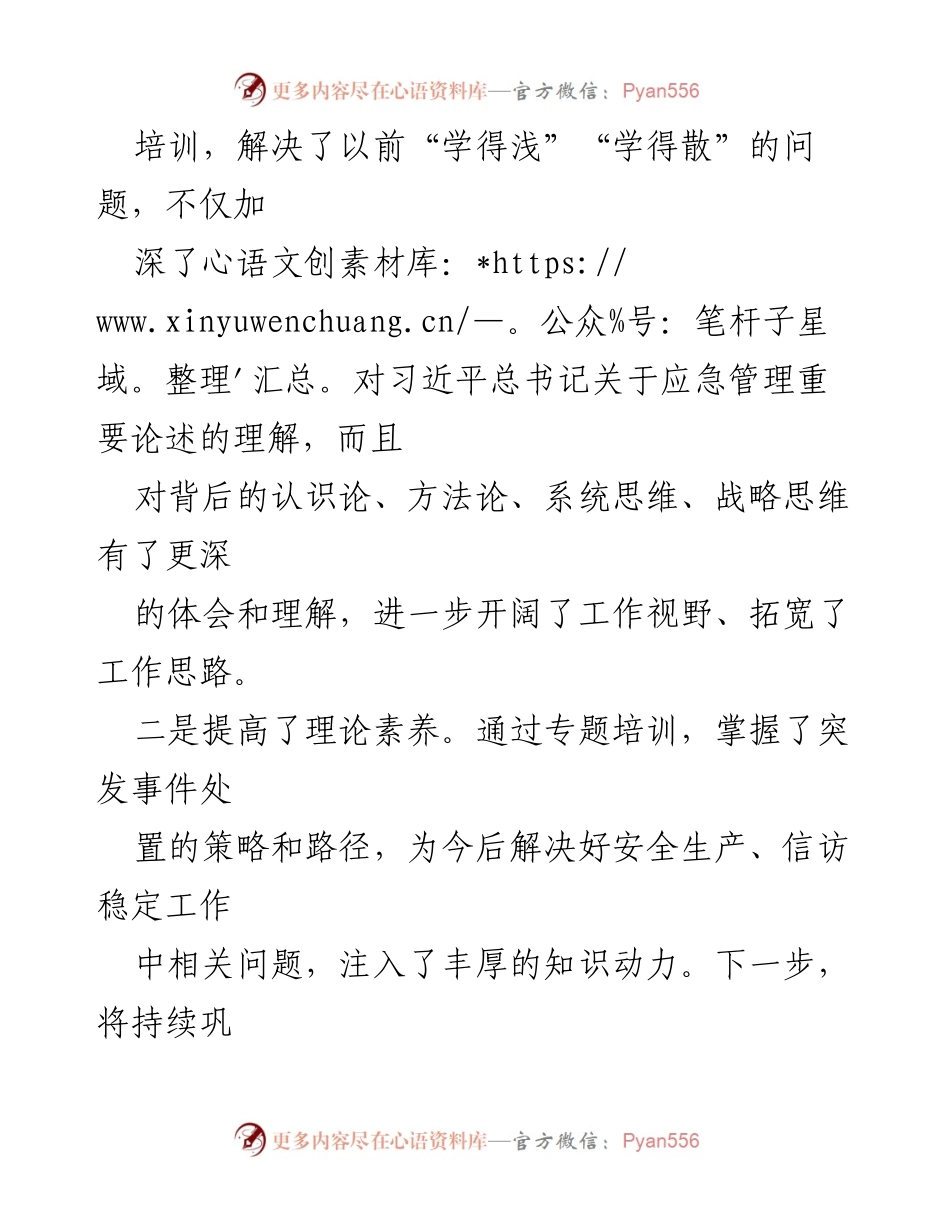 [心得体会] 培训总结 - 提升突发事件处置能力的培训收获与思考.docx_第2页