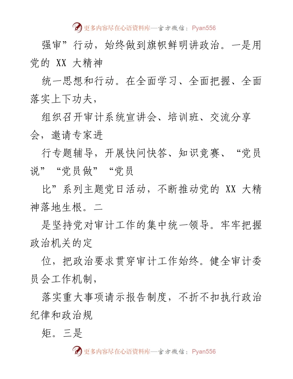[工作计划] XX县审计局 - 2023年度党建与审计业务深度融合工作计划.docx_第2页