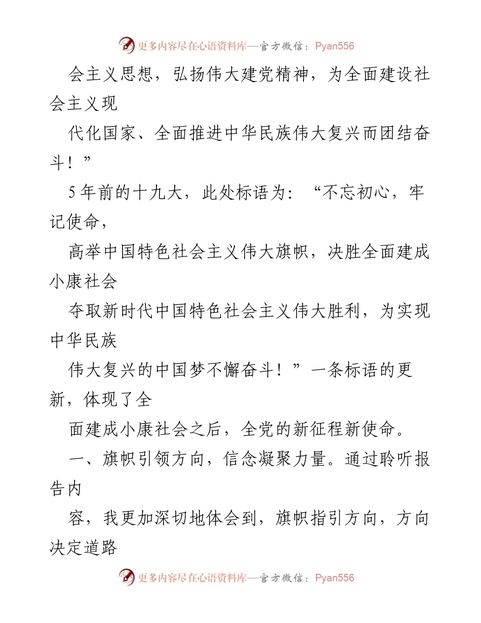 [心得体会] 党的二十大 - 旗帜引领，信念凝聚：学习党的二十大精神的体会.docx_第2页