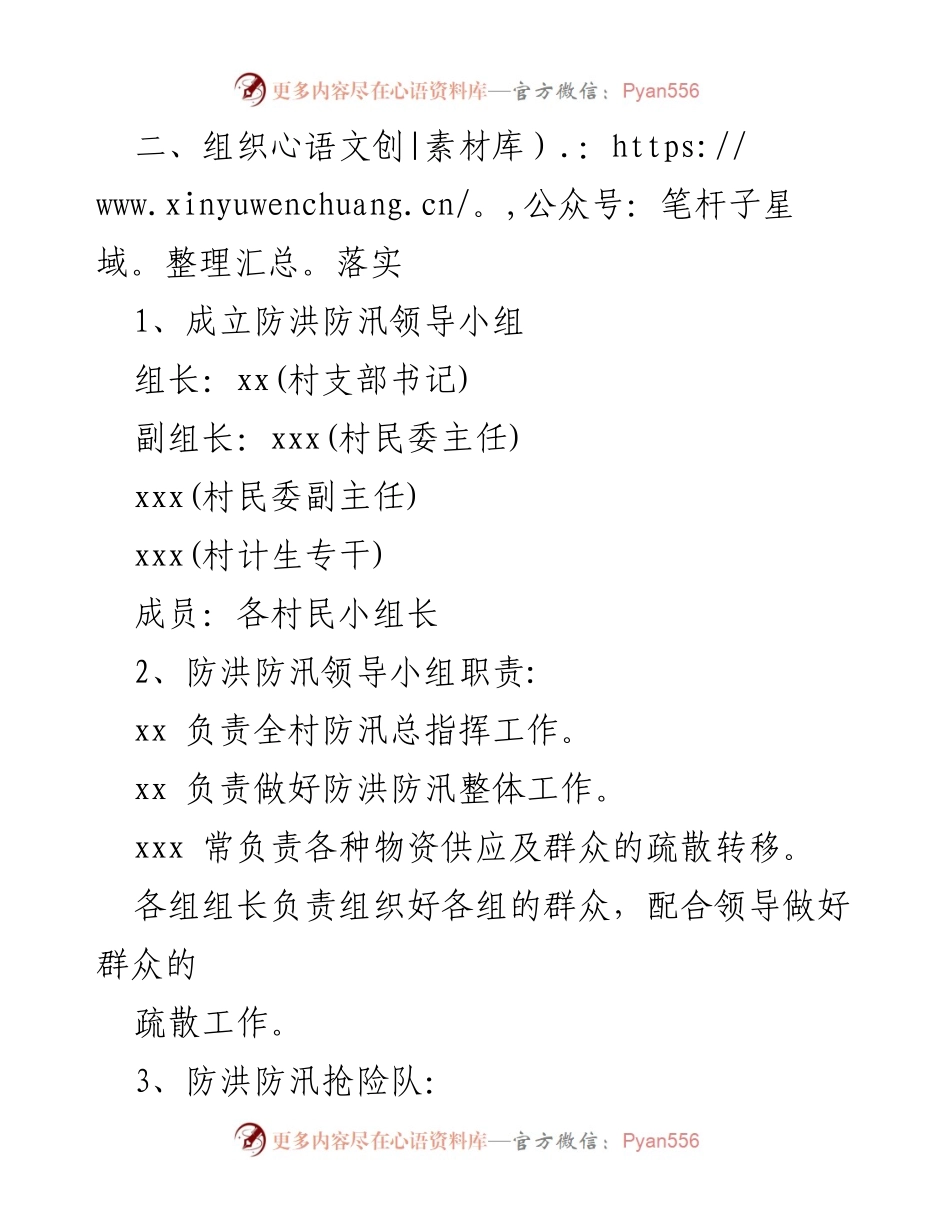 [应急预案] 防汛工作 - 村级防洪防汛应急预案.docx_第2页