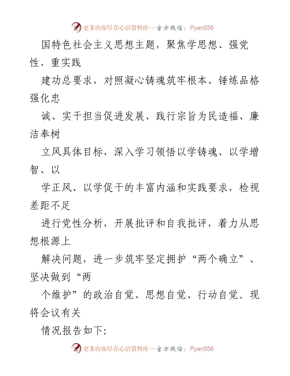 [情况报告] 主题教育民主生活会 - 开展主题教育民主生活会情况总结.docx_第2页