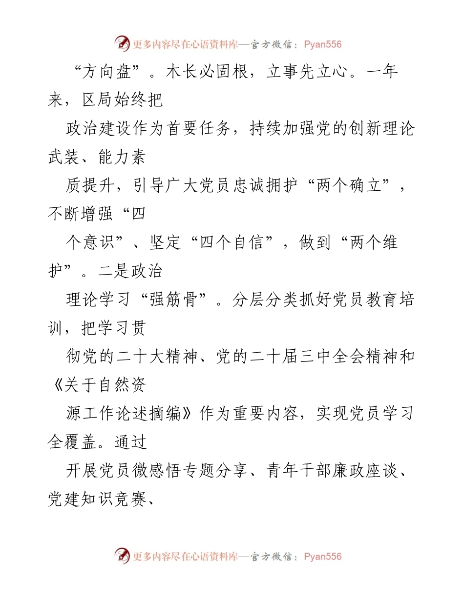 [工作述职报告] 自然资源和规划局 - 2024年基层党建工作述职报告.docx_第2页