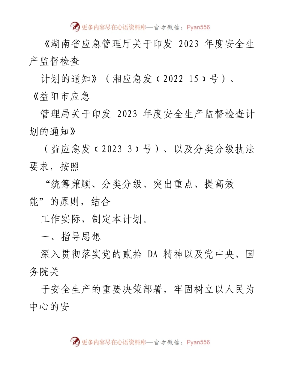 [工作计划] 市应急管理局 - 2023年度安全生产监督检查执法工作计划.docx_第2页