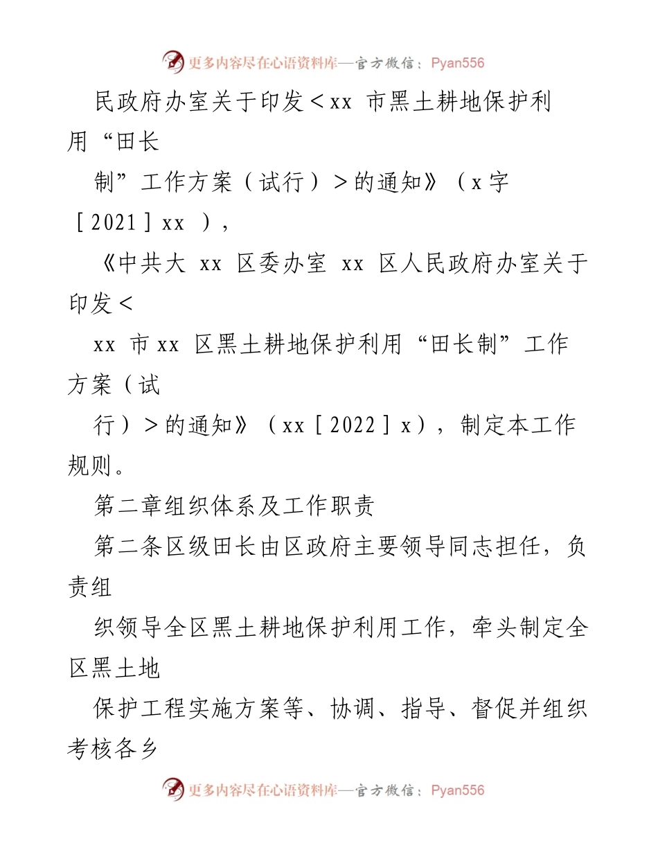 [工作规则] 区级“田长制”实施 - 区级“田长制”工作规则（试行）.docx_第2页