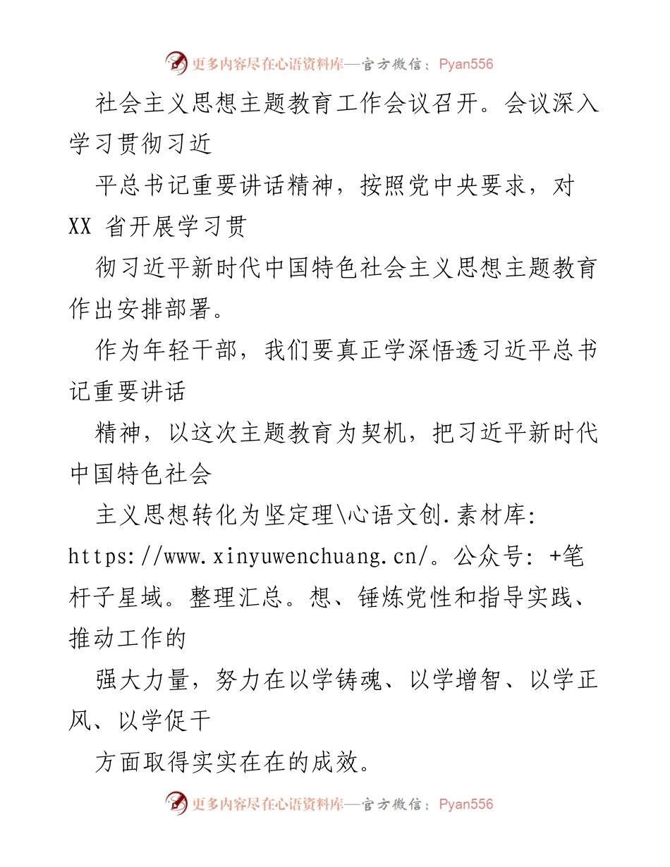 [心得体会] 主题教育会议 - 深入学习贯彻习近平新时代中国特色社会主义思想的体会与实践.docx_第2页