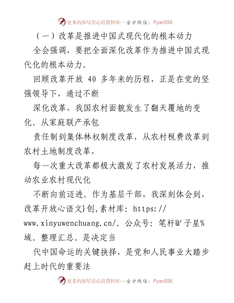 [心得体会] 乡镇党委书记学习党的二十届三中全会精神 - 深化改革、推动乡村振兴的责任与使命.docx_第2页