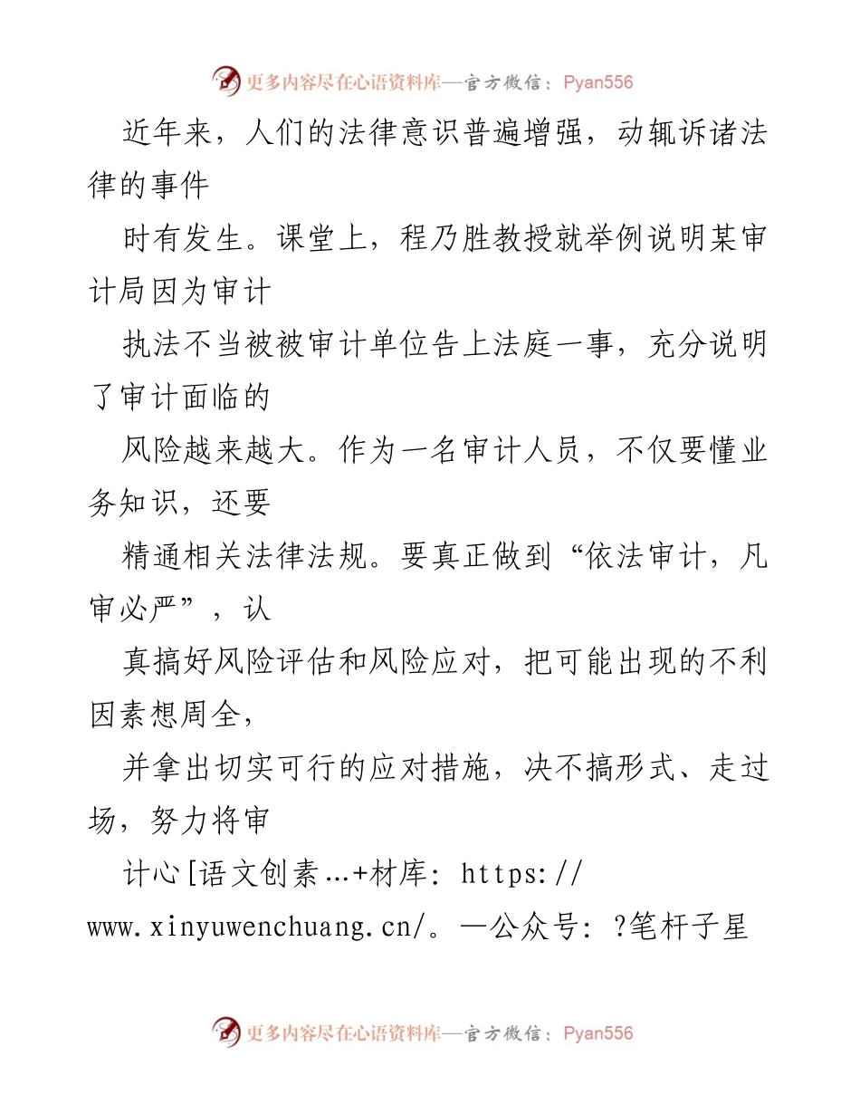[心得体会] 审计培训 - 审计理念与风险管理的深刻体会.docx_第2页