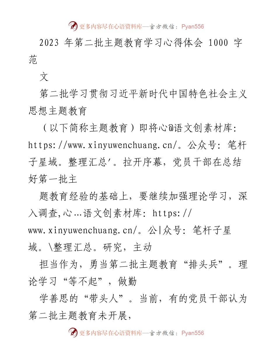 [心得体会] 主题教育 - 深化理论学习，担当作为，推动第二批主题教育落实.docx_第1页