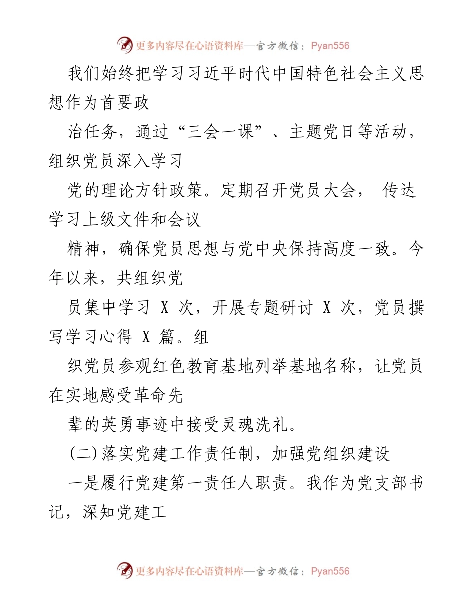 [工作述职报告] 村党建工作 - 2024年村党建工作述职报告.docx_第2页