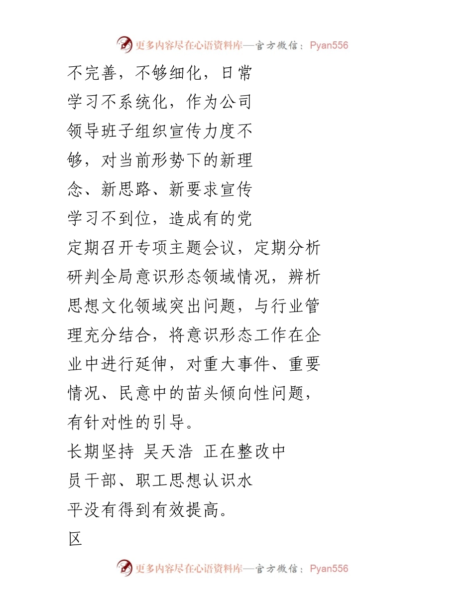 [整改清单] 会议 - 雅安市名山区茶城建设工程有限公司以案促改专题民主生活会整改措施清单.docx_第2页