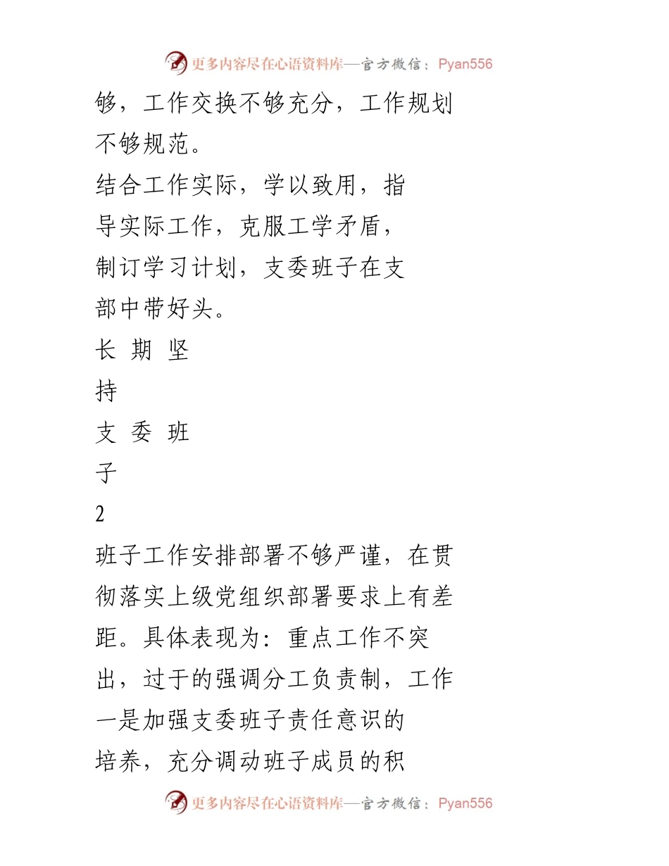 [整改清单] 党支部组织生活会 - XX党支部党史学习教育问题整改措施.docx_第2页