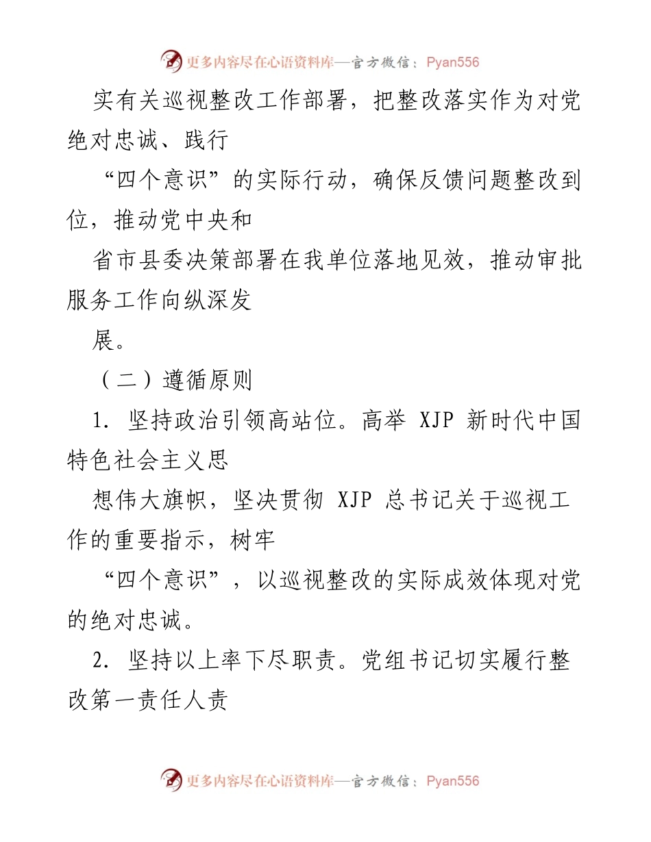 [整改方案] 行政审批服务局 - 省委巡视反馈问题整改方案.docx_第2页