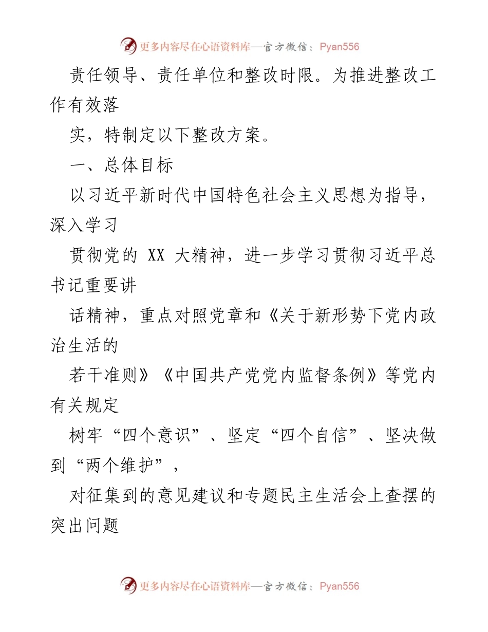 [整改方案] 镇党委民主生活会 - XX镇党委民主生活会问题整改方案.docx_第2页