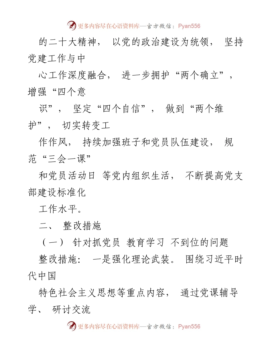 [整改方案] 党支部整改 - 党支部问题清单整改方案.docx_第2页