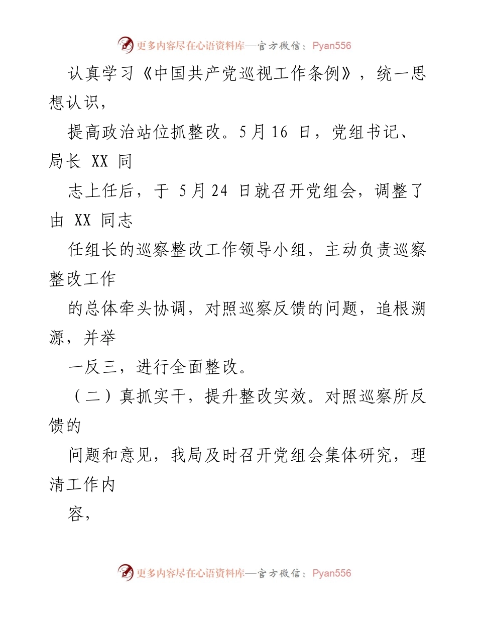 [整改报告] 巡察反馈 - XX局巡察整改情况总结报告_1.docx_第2页