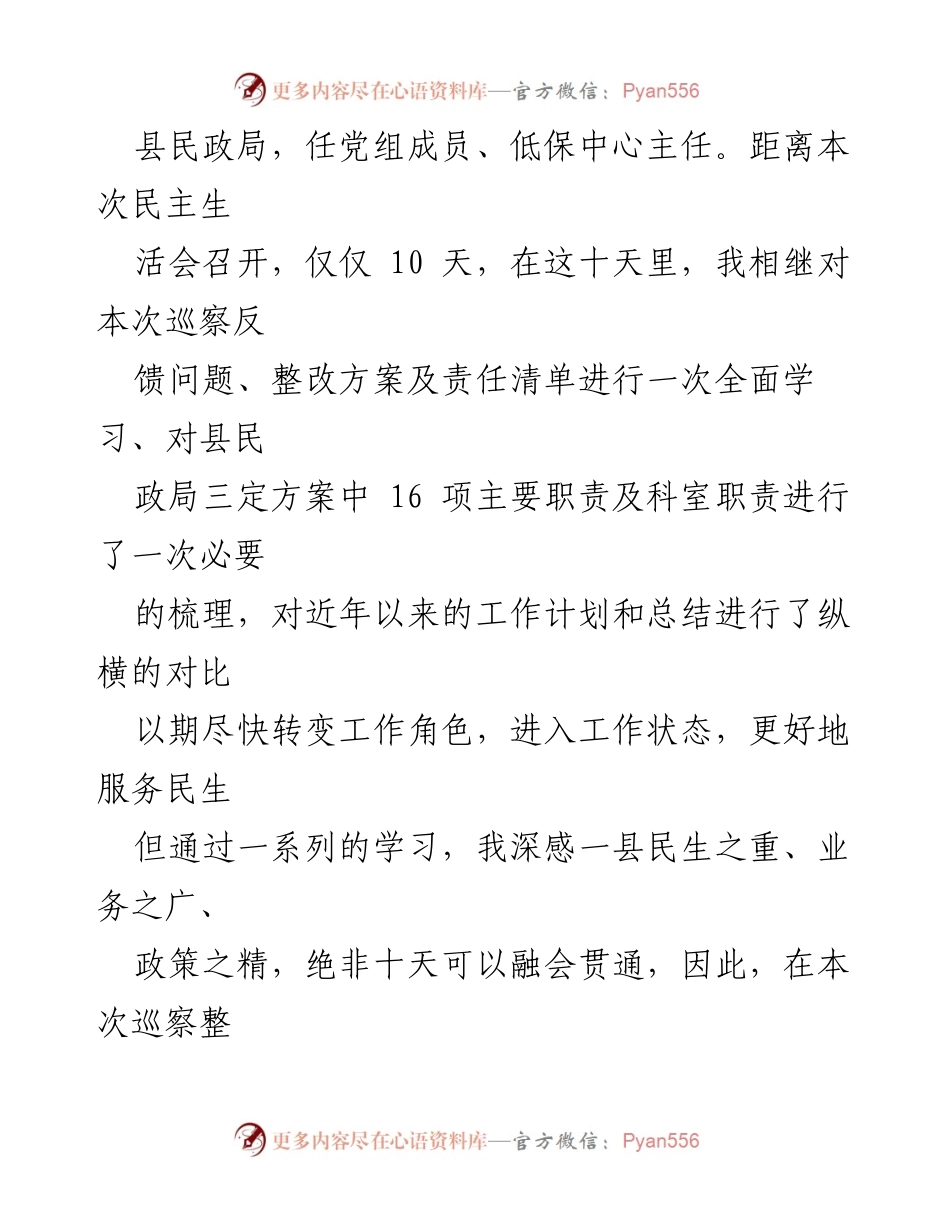 [民主生活会] 巡察整改 - 副局长个人对照检查材料及整改措施.docx_第2页