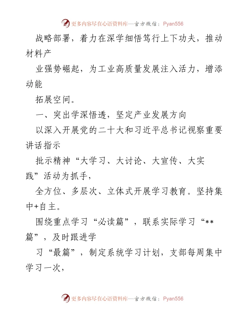 [情况汇报] 党建活动 - 党建引领材料产业高质量发展策略.docx_第2页