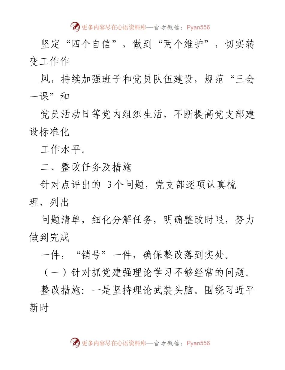 [整改方案] 党支部党建工作 - 党支部抓基层党建问题整改方案.docx_第2页