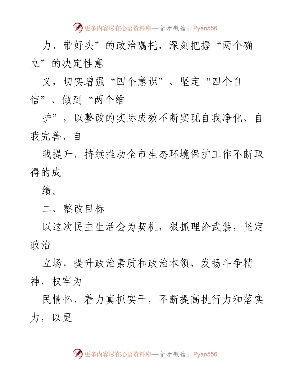 [整改方案] 领导班子民主生活会 - 2022年度生态环境局领导班子整改落实方案.docx_第2页
