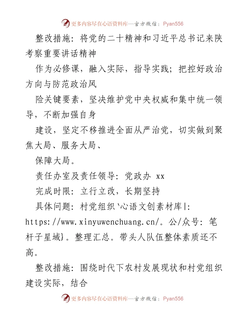 [整改方案] 镇（街道）党委 - 2022年度基层党建工作问题整改方案.docx_第2页
