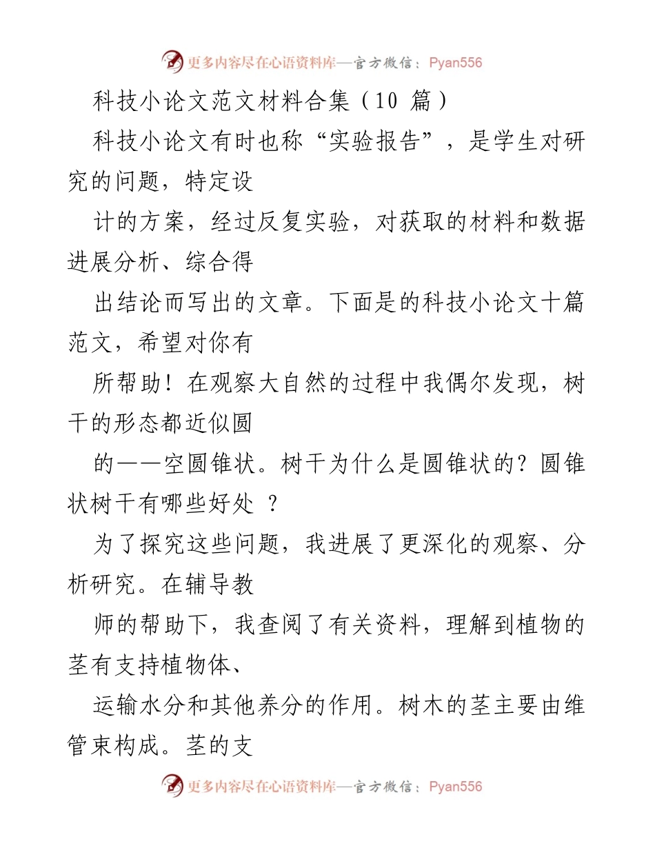 [科技小论文] 学术交流 - 探索树干圆锥状的科学奥秘.docx_第1页