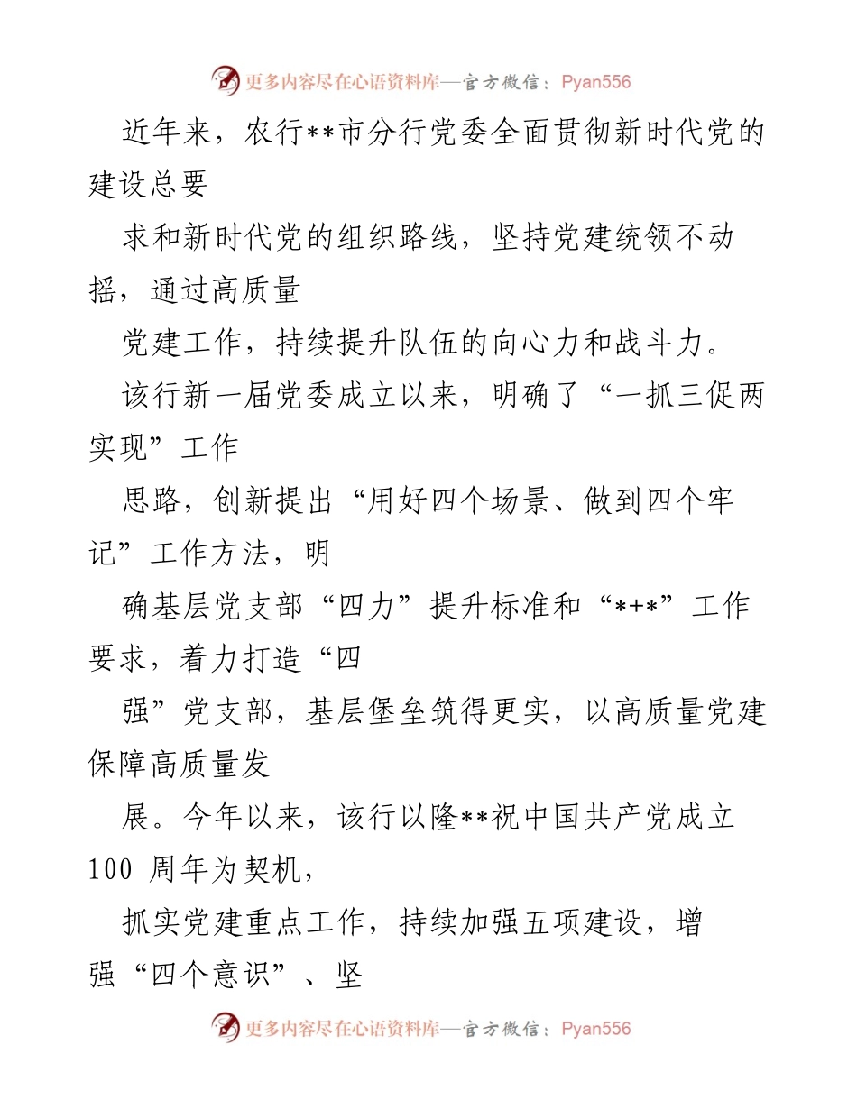 [经验材料] 党建工作总结 - 高扬旗帜，筑牢为民初心，推动高质量发展.docx_第2页