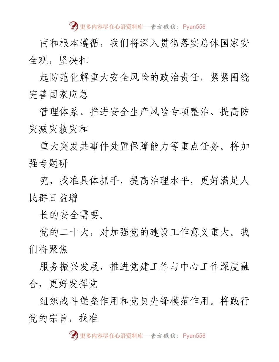 [研讨材料] 应急管理局 - 深入学习贯彻党的二十大精神的实践与思考.docx_第2页