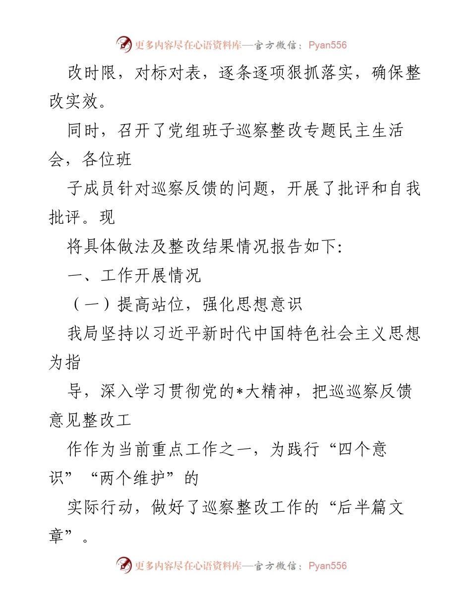 [整改报告] 巡察反馈 - 关于落实巡局党组反馈意见的整改情况报告.docx_第2页
