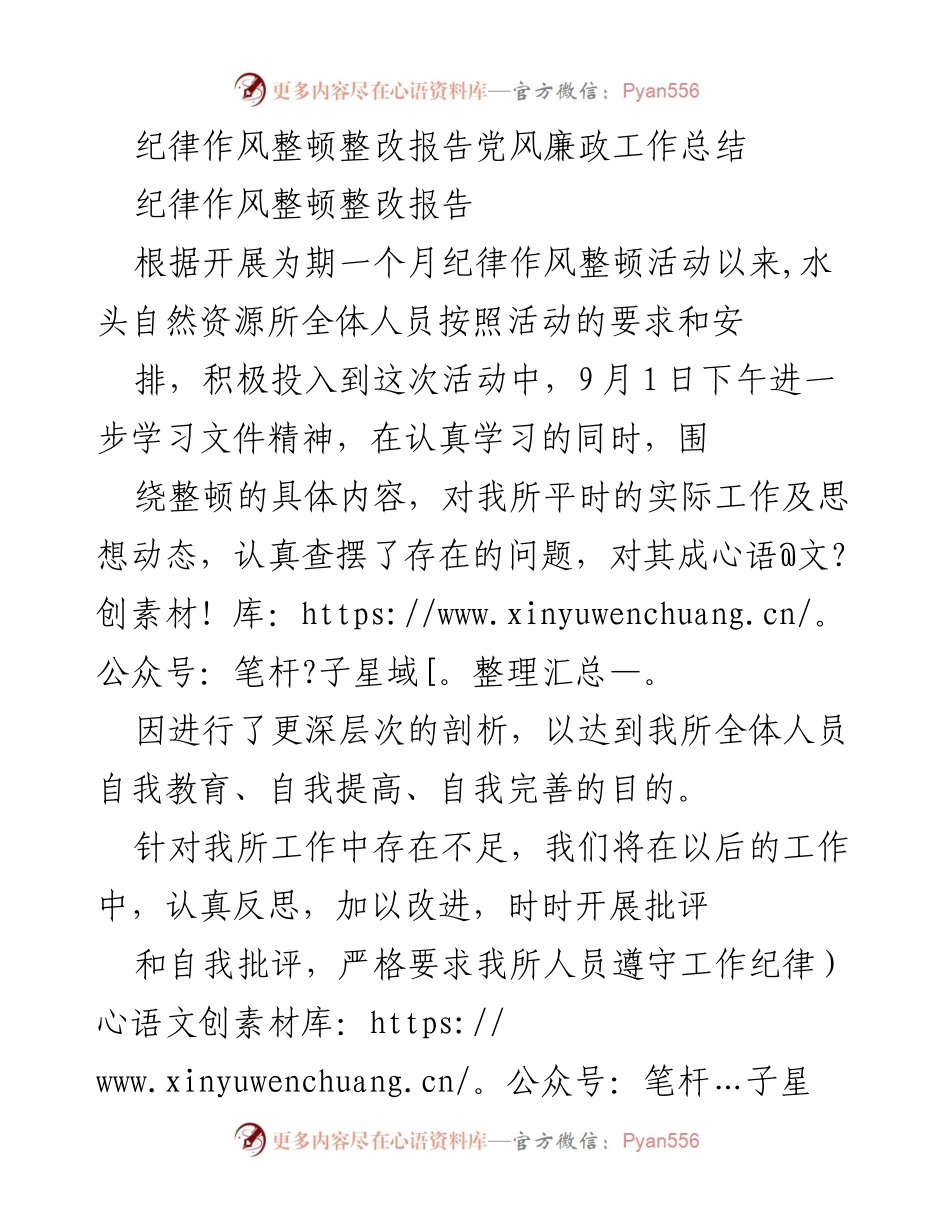 [整改报告] 纪律作风整顿 - 提升团队精神与服务意识的整改措施总结.docx_第1页