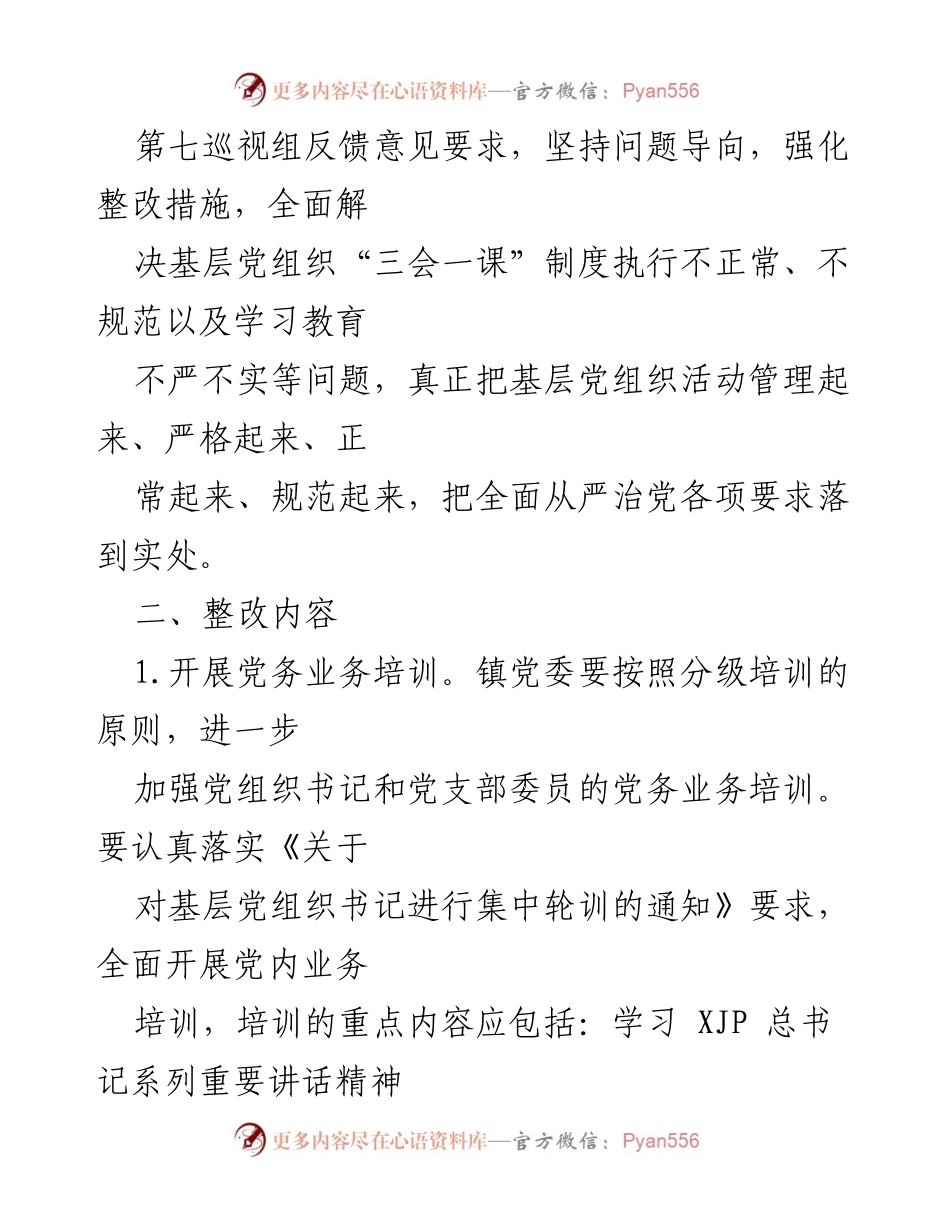 [整改方案] 乡镇 - 加强“三会一课”制度执行的整改方案.docx_第2页