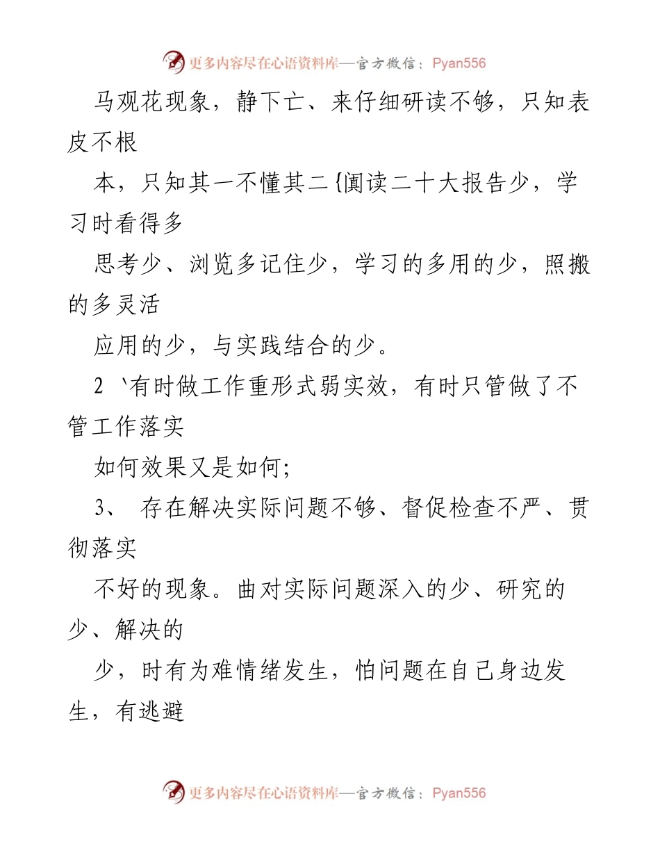 [整改清单] 党员领导干部民主生活会 - 党员领导干部学习贯彻党的二十大精神问题整改清单.docx_第2页