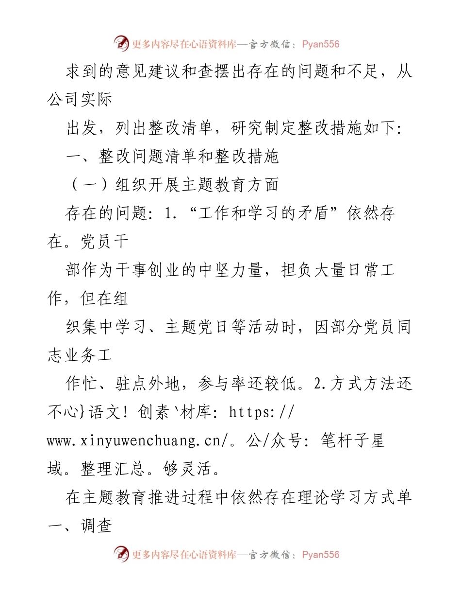 [整改清单] 主题教育组织生活会 - 第二批主题教育整改措施清单.docx_第2页