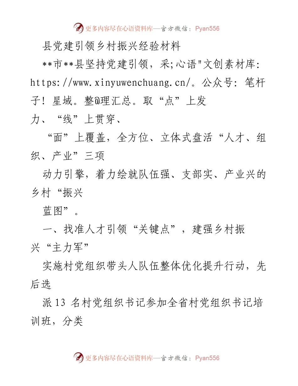 [经验材料] 乡村振兴 - 党建引领乡村振兴的实践与成效_2.docx_第1页