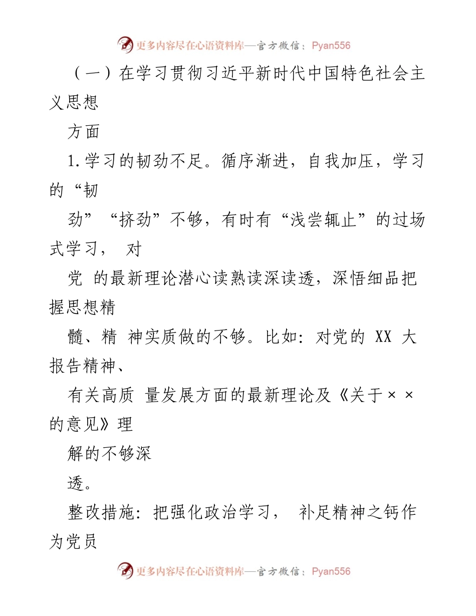 [整改清单] 主题教育专题民主生活会 - 领导干部个人整改措施汇总.docx_第2页