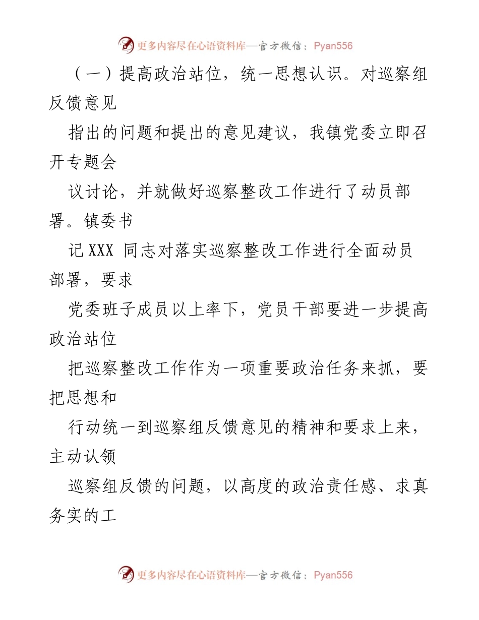[情况报告] 巡察整改 - 某镇党委巡察整改阶段性进展情况报告.docx_第2页