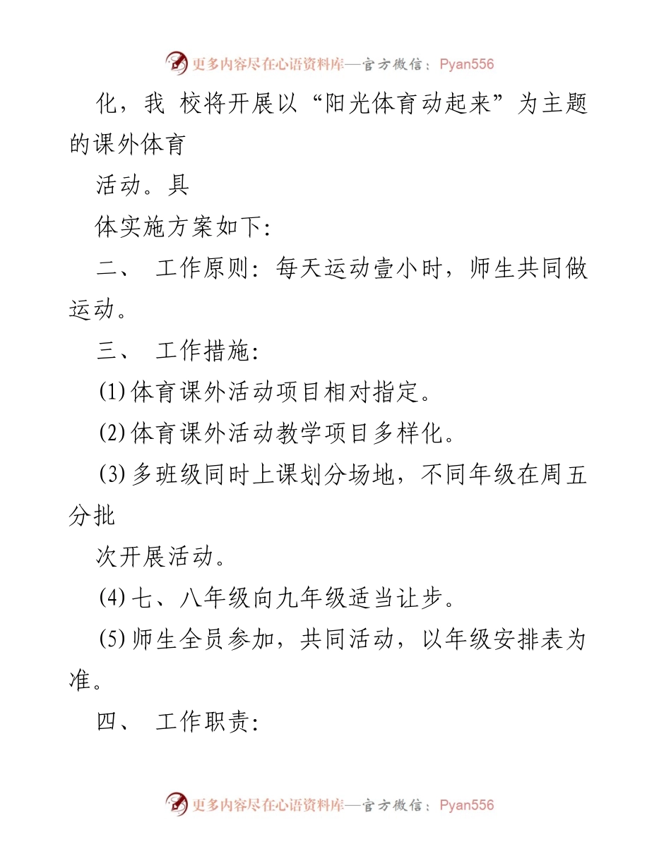 [方案] 学校体育活动 - “阳光体育”主题课外活动实施方案.docx_第2页