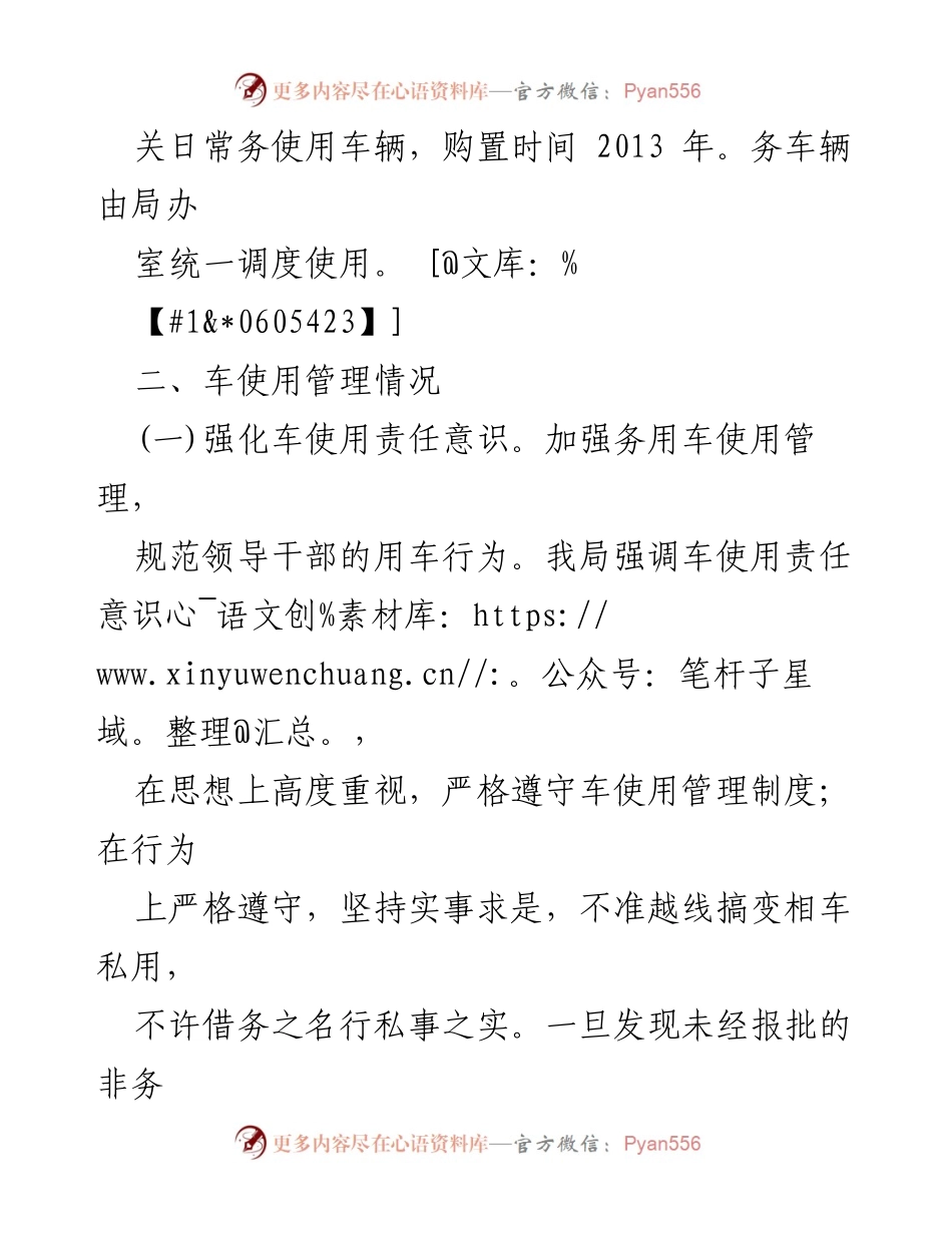 [自查报告] 务用车管理 - 务用车自查情况汇报.docx_第2页