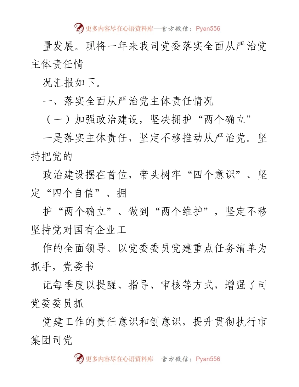 [情况报告] 市国投集团 - 2022年度全面从严治党主体责任落实情况及2023年工作安排.docx_第2页