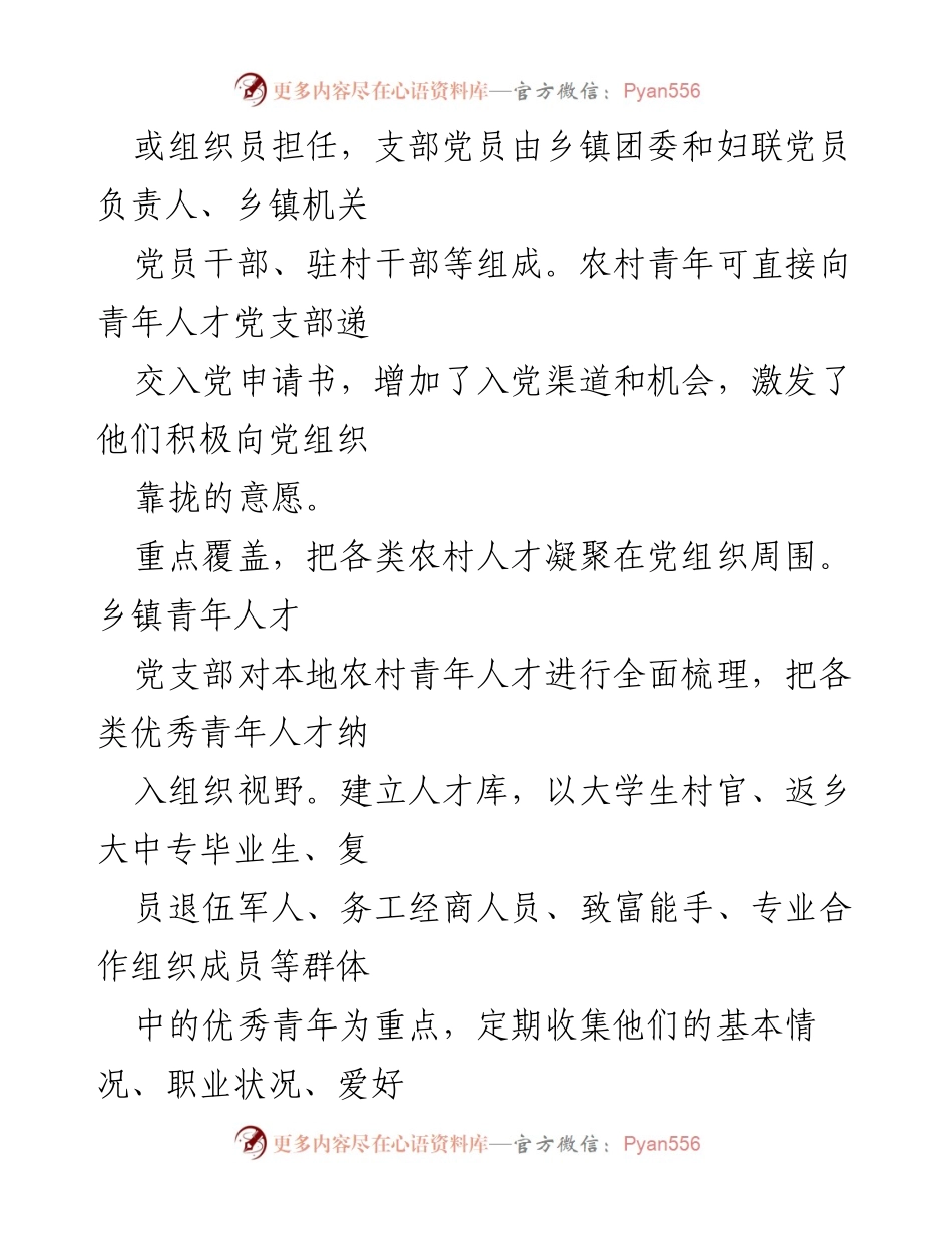 [经验材料] 乡镇青年人才党支部工作总结 - 乡镇青年人才党支部工作法实践与成效.docx_第2页