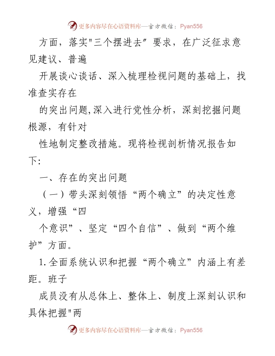 [检视剖析材料] 统战部年度民主生活会 - 2022年度统战部民主生活会检视剖析报告.docx_第2页