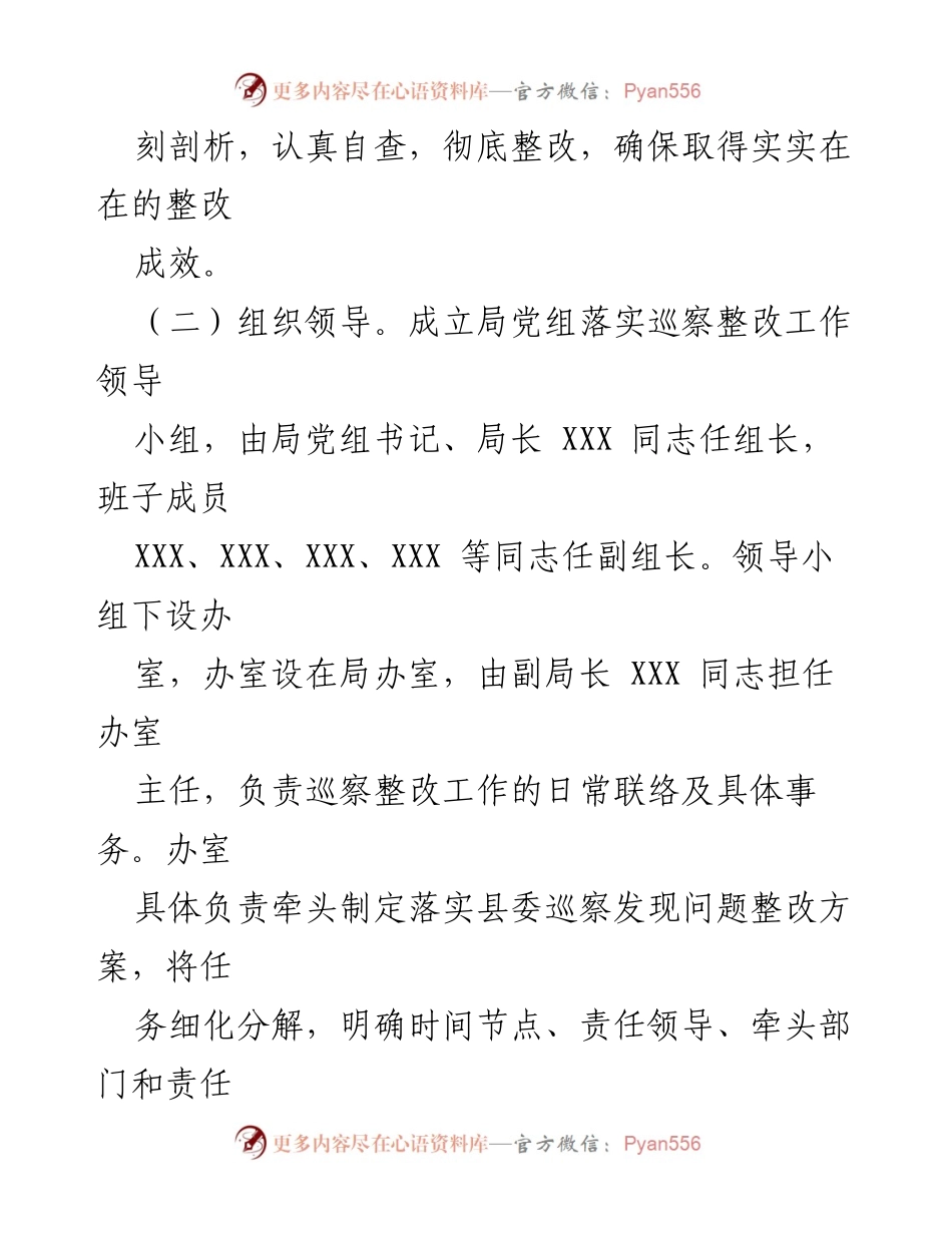 [整改方案] 巡察整改工作 - 2023年巡察反馈意见整改方案模板.docx_第2页