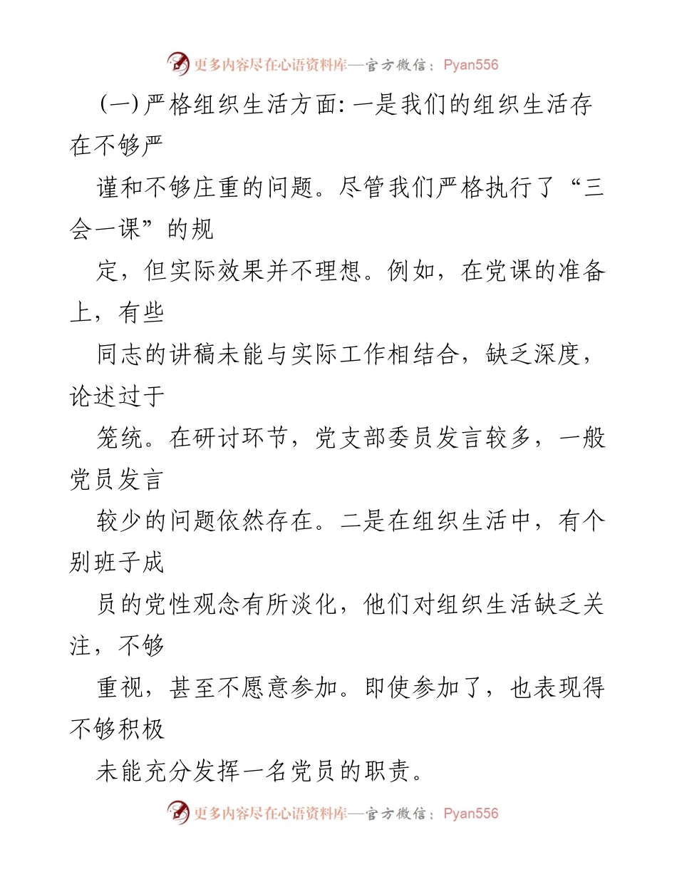 [整改材料] 党支部专题组织生活会 - 2024年党支部整改措施汇报.docx_第2页