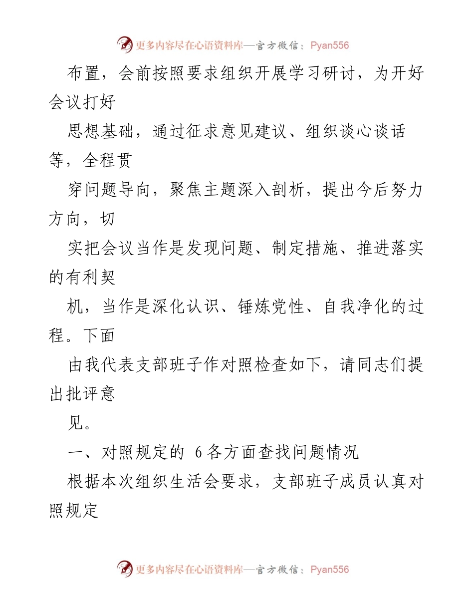 [整改材料] 党支部组织生活会 - 党支部班子整改问题分析与改进措施.docx_第2页