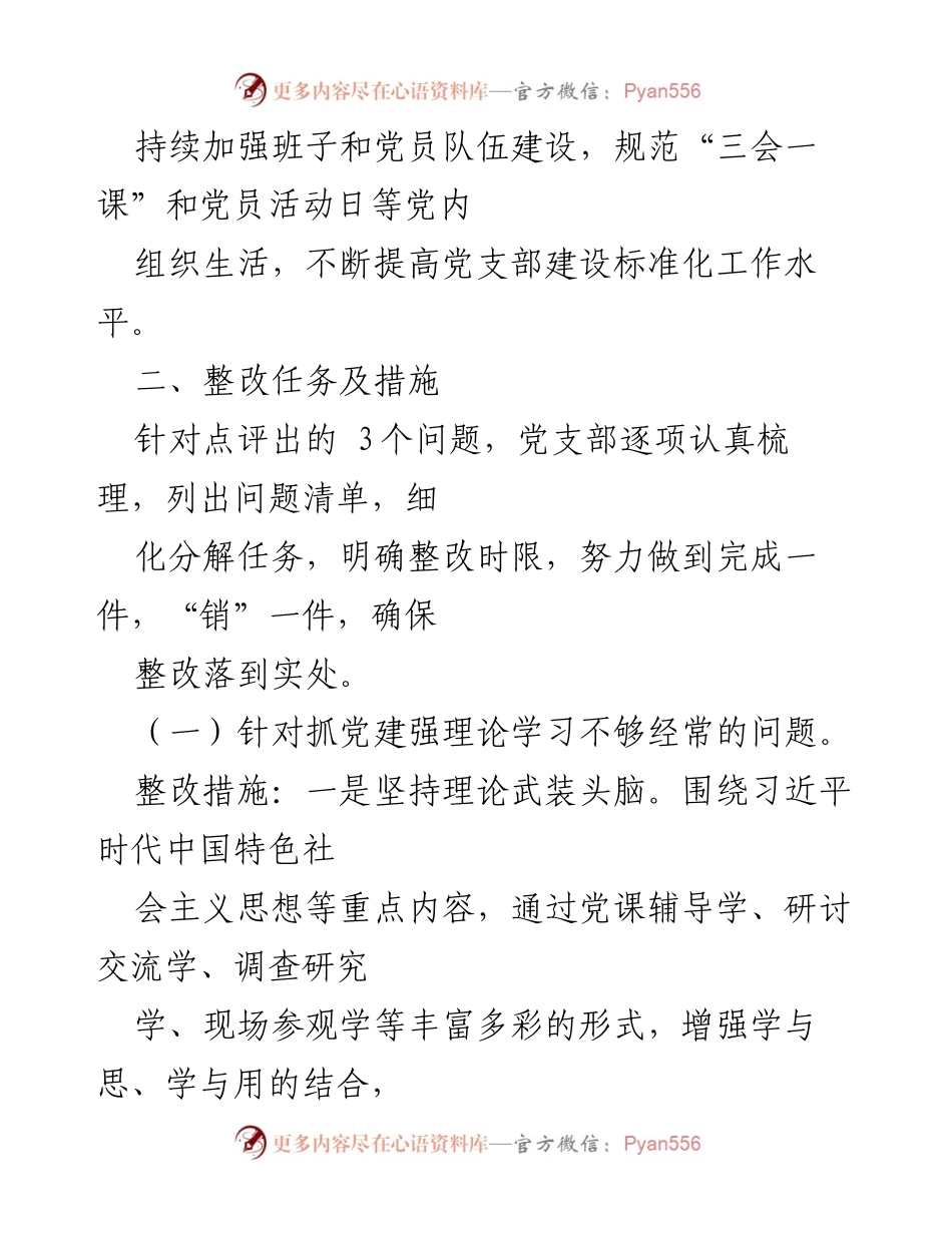 [整改方案] 党支部 - 党支部抓基层党建问题整改方案.docx_第2页
