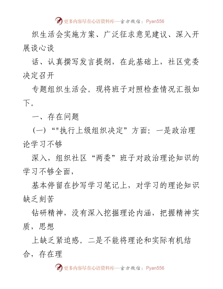 [整改材料] 党支部专题组织生活会 - 2024年党支部执行上级决定及组织生活整改汇报.docx_第2页