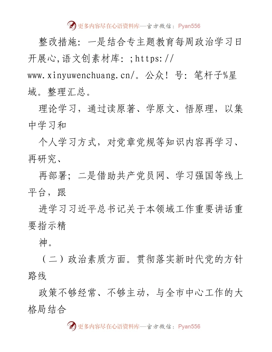 [整改材料] 主题教育 - 个人问题检视与整改措施分析.docx_第2页