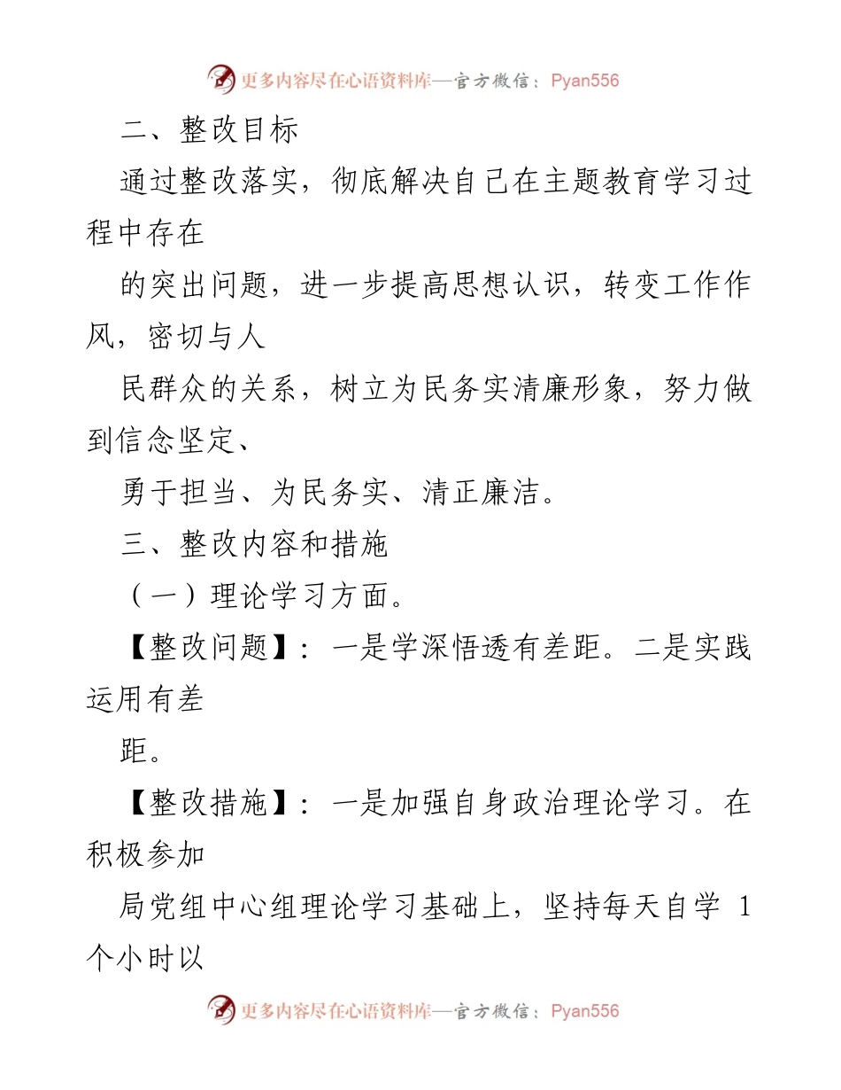 [整改方案] 主题教育民主生活会 - 区县审计局党组书记个人整改措施方案.docx_第2页