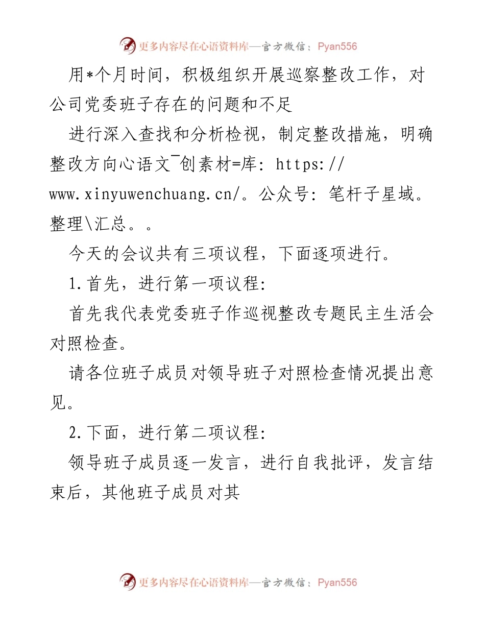 [民主生活会] 巡察整改 - 巡察整改专题民主生活会总结与问题查摆.docx_第2页